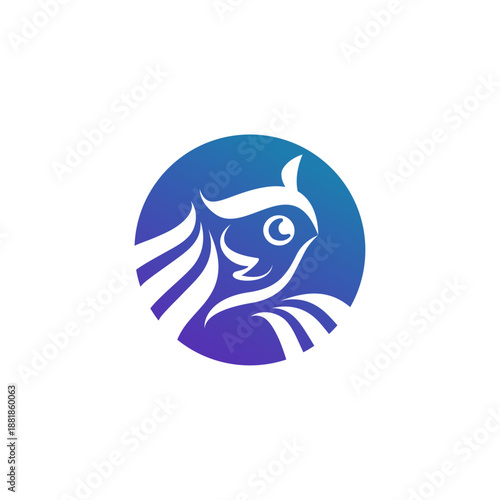 Modern owl logo in vector.