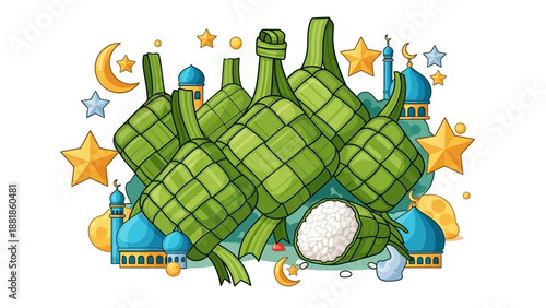 ketupat and ramadhan ornaments