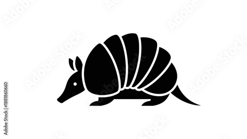 Minimalist Armadillo Wildlife Symbol Design Element