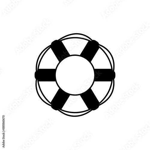 Minimalist Lifebuoy Ring Ocean Safety Vector Icon