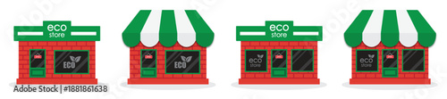 Eco store set icon vector illustration