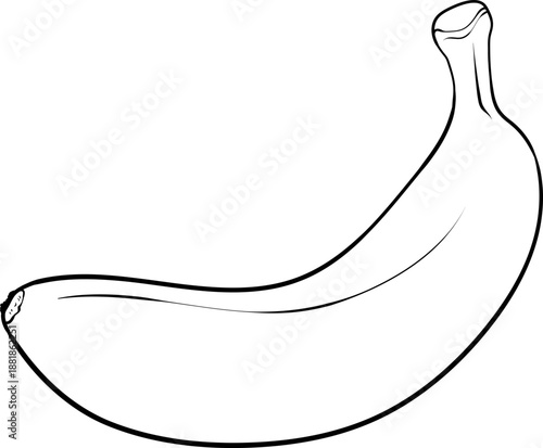 A minimalist vector illustration of a banana in a simple line art style