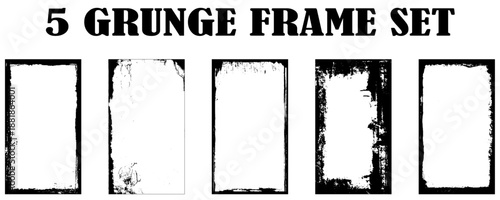 Old covers set isolated on white background. Vector realistic illustration of scratched rectangular paper frames with grungy grainy texture. 