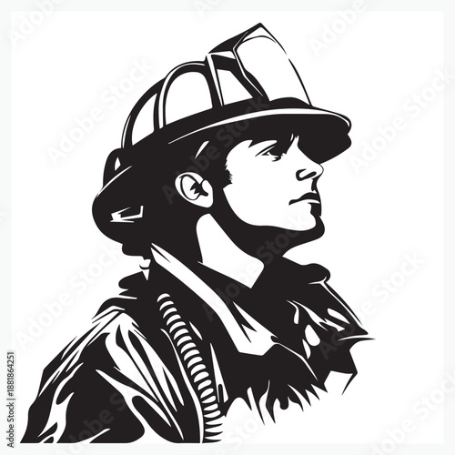 vector illustration of a man with helmet