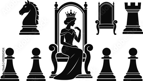 chess queen and king