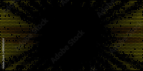 Abstract digital rain of golden code on a stark black background