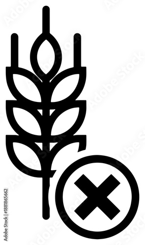 Wheat stalk with forbidden symbol