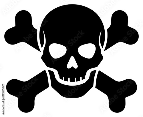 Black skull and crossbones