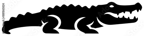 Silhouette of a crocodile