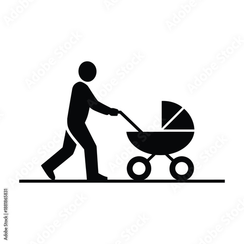 Person pushing a baby stroller on a flat surface