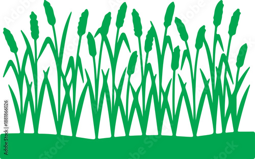  Millet Plantation icon in silhouette white background.