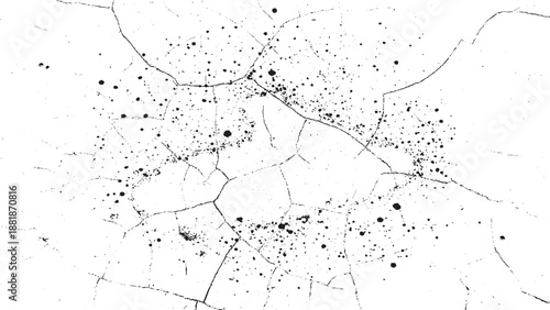 Black charcoal dust, grunge dust and crack isolated on white background and texture, top view