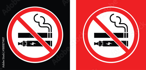 No smoking and no vaping sign Black and red background