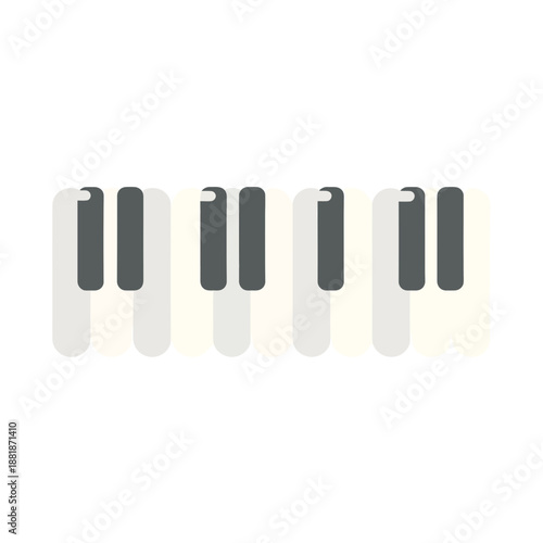 Minimalist Piano Keys Segment Vector Illustration