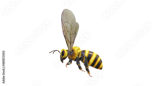 Honey bee illustration isolated on white background vector