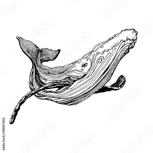 Orca Killer Whale with Ornamental Tribal Pattern Vector