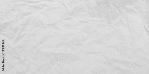 White clean crumpled paper background. Horizontal crumpled empty paper template for posters and banners. Vector illustration