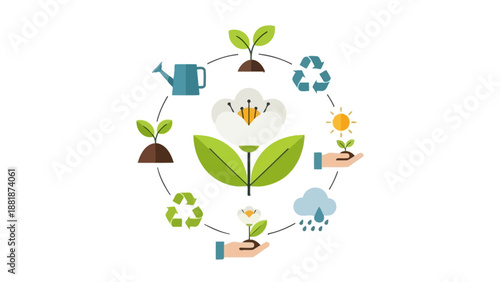 Sprouting Seedling Life Cycle Growth Stages.