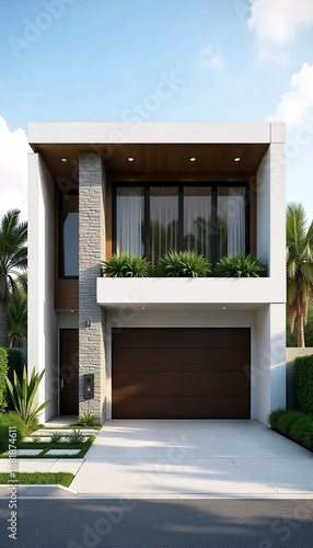 Wallpaper Mural modern house with garden Torontodigital.ca