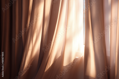 A Curtain With A Light Coming Through It