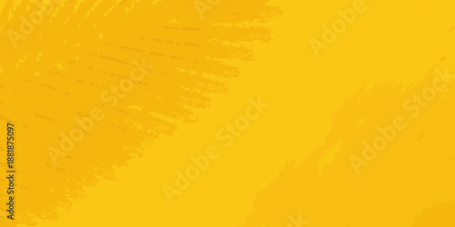 Abstract golden yellow background with brushstroke texture and blurred organic shape