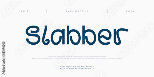 Slabber, Creative digital abstract minimal modern alphabet fonts. Typography technology electronic digital music future creative font. vector illustraion
