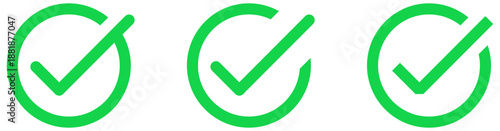 check mark icons tick symbols in green circle . Represents confirmation, approval, success, or completed tasks or status. for web, checklists, and task completion projects