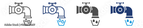 portable water icon set multiple style