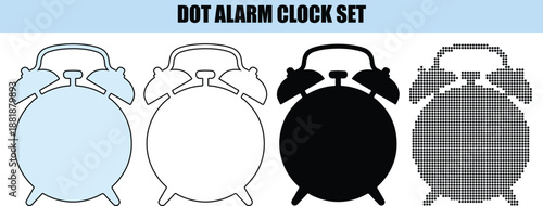 Alarm Clock Set in Different Colors isolated background