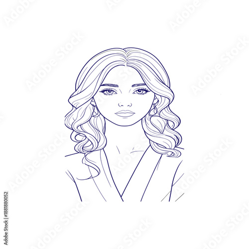 Young woman with curly hair