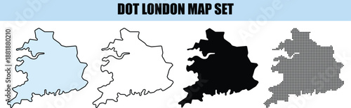 London Map Set Vector Illustration isolated background