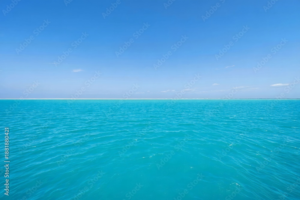 Obraz premium Turquoise Ocean Water Horizon View