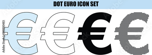 Euro Currency Symbols in Different Colors isolated background