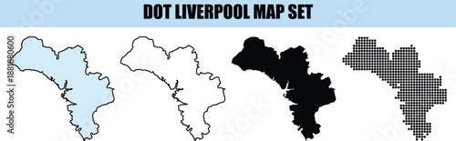Liverpool Map Set Dots isolated background