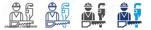 carpenter icon set multiple style