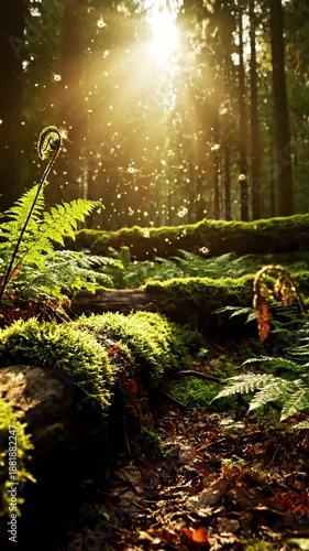 Wallpaper Mural Macro Forest Floor Spores An extreme close-up of moss, decaying leaves, or a mushroom, showing the delicate release and immediate drift of spores. Torontodigital.ca