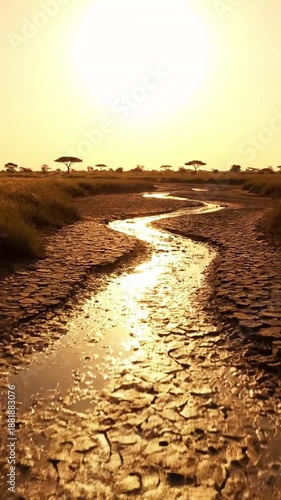 Wallpaper Mural Natural Patterns Emphasize the intricate, organic cracks and formations in the dried-up stream bed. Torontodigital.ca