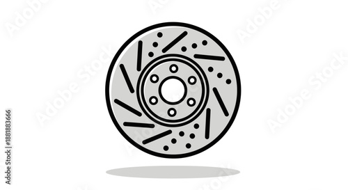 Illustration of a Car Brake Disc for Automotive Systems