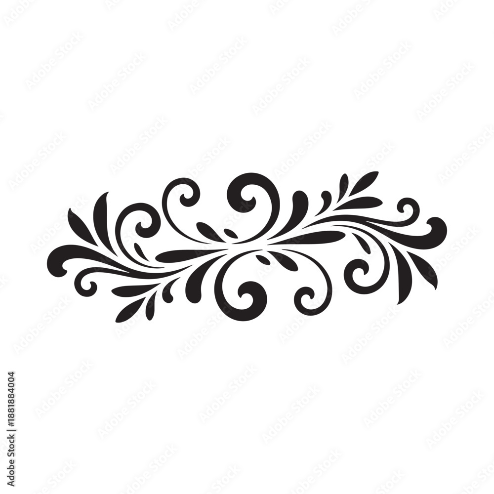 Fototapeta premium Floral Scroll Decorative Ornament