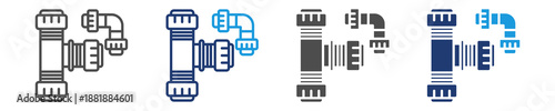compression fittings icon set multiple style