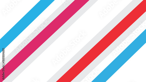 Seamless vintage wallpaper design featuring a colorful pattern of red, blue, and white striped lines on a grunge paper texture textile backdrop