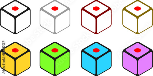 Simple and colorful Ludo game elements vector illustration for board game concepts, casual play, and game design projects.