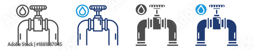 pipeline icon set multiple style