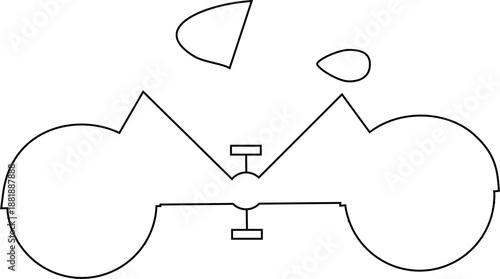 Abstract Geometric Line Element for Food Logo and Restaurant Identity Design