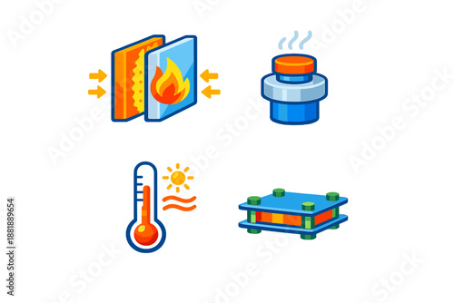 Fire resistance materials and temperature controls in construction
