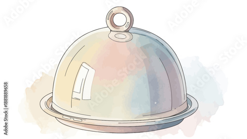 Metal food dome cloche for restaurant serving