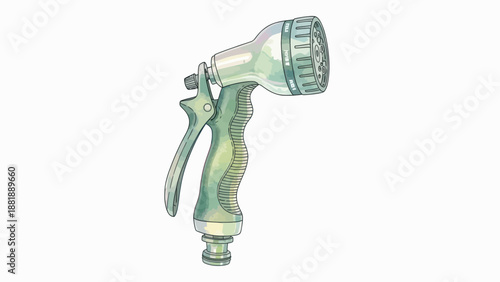 Adjustable garden hose nozzle with multiple spray settings for water control