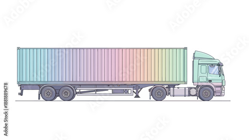 Large cargo container truck for freight transport