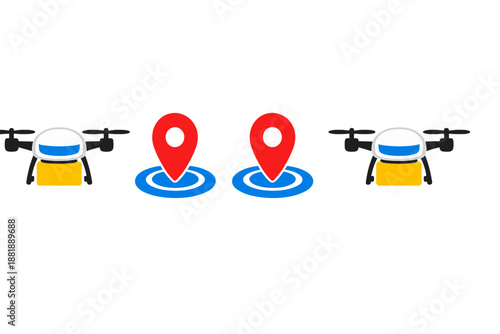 Drones deliver packages using location tracking in a service area