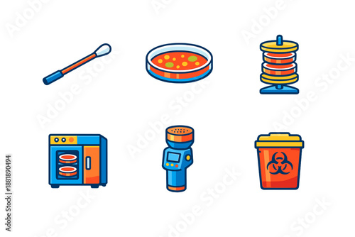 Items used in a biological laboratory for research and safety